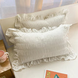 2 Piece Quality Washed Cotton Pillowcase Home Decor White Decorative Pillows Bed Body Pillow Cover Princess Lette Pillow Case