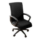 Quilted Office Chair Cover Solid Color Anti-dirty Desk Computer Armchair Chair with Slipcovers Buckle Gaming Seat Cover