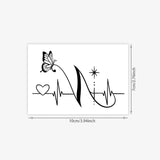Alphabet N Collarbone Tattoo Sticker Temporary Tattoo Butterfly Heartbeat Line Star Waterproof Long-Lasting Ins Style Small Patt