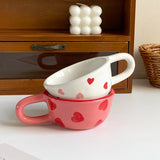 1Pc Love Ceramic Pair Cup, Creative Hand-Painted Ceramic Love Mug, Suitable for Home Decoration, Home Drinking Water, Couple Date, Candlelight Dinner, Latte Latte Cup, Valentine's Day Holiday Gift, Gift