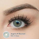 New Colored Contact Lenses 1 Pair Green Iris Natural Pupil Color Circle  Annual Siri Urban Angeles Series Make Up Beauty