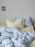 Miolife Pure Cotton Waed Bedding Nordic Stripe Pattern Warmth Retention Function Bed eet Set Four Piece Ensemble