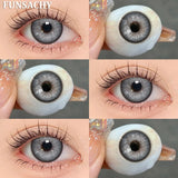 1 Pair Colored Contact Lenses for Eyes Cosmetic High Quality ARTHUR Series Gray Lenses Fashion Blue Contacts Yearly Use