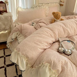Class A French style printing lace four-piece set, simple small fresh bedding