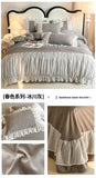 Lace Bedding Set for Girl Ruffle Brushed Soft Microfiber Princess Style Queen Duvet Cover Set Bed Sheet Pillowcases Home Textile