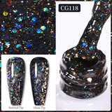 10ml Gold Glitter Gel Nail Polish Crystal Semi Permanent Soak Off UV Gel Varnish Nail Art Manicure Base Top Coat