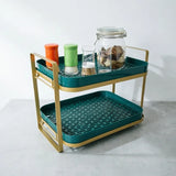 Removable 2-Tier Cup Storage Holder Drying Rack with Drip Tray Wine Glasses Tea Coffee Cup Drain Tray Kitchen Storage Organizer