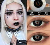 1Pair Cosplay Colored Contact Lenses for Halloween Blind Black White Lens Anime Coser Eyes Contacts Cosmetic Eye Pupils