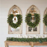 New Christmas Bells Wreath Linen Bow Natural Material Home Decorations Christmas Wreath