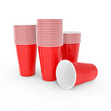 Pack 50PCS of 16OZ Party Cups for Beer Pong Game Drinks Soda Punch, Barbecue, Cola or Water Disposable Cups Beer Pong Game
