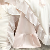 Luxury Bedding Set Butterfly Embroidery Lace Ruffles Ice Silky Soft Summer Bed Set Duvet Cover Set Bed Sheet Pillowcases 4Pcs