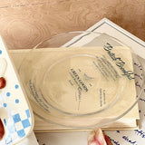 Transparent Glass Plate Simple Letter Dessert Plates Fashion Household Fruit Bread Glass Dish Nordic Kitchen Circular Flat Plate