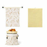 Reusable Beeswax Bread Bags Lock Closure Large Capacity Sourdough Bread Bags Freshness Preservation Beeswax Coated