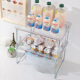 Fold Transparent Acrylic Storage Shelf Minimalist Kitchen Desktop Organizer Rack Home Tableware Cup Holder Organizing Shelf Gift