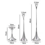 Silver Candlestick,Wedding Party Christmas Festival Dining Table Decor,Home Metal Candle Holder Photo Prop