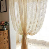 Cotton Hollow design Curtains Road Pocket Shade Tassel Curtain for Kitchen Living Bedroom Room Bay Window Cabinet Curtain