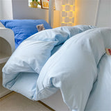 Japan Style Bedding Set Plaid Duvet Cover Set With Sheet Bedroom Decor Skin Friendly King Single Double Bedding Set Home Textile
