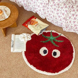 Colorful Tufting Fruit Bathroom Mat Soft Tufted Pear Tomato Bedroom Carpet Bedside Rug Floor Non Slip Pad Aesthetic Home Decor