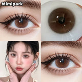 2pcs High Gloss Big Diameter Colored Contacts High Moisture Half Yearly Lenses for Daily Wear Makeup Party 0.00D No Po