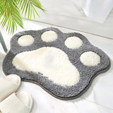 Cartoon Foot Shape Bath Mat Bathroom Door Absorbent Foot Mat Anti-slip Microfiber Bathroom Rug Machine Washable Bath Carpet