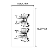French Ribbon Bow Tattoo Sticker: herbal juice sensual design for neck scar cover. Vivid semi-permanent realistic art.