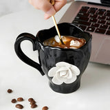 French Minimalist Style Relief Pattern Coffee Cup And Saucer Milk Coffee Mug Creative Styling Desktop Ornament Home Decoration
