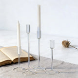 Nordic Minimalism High Footed Glass Candle Holders Romantic Candlelight Dinner Ornament for Wedding Party Table Decoration