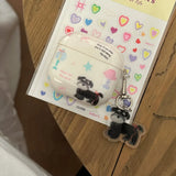 Korean Style Illustration Cartoon Puppy Pendant Soft TPU Protection Case for AirPods 1 or 2 3 4 Pro 2 Shockproof Earphone Cover