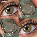 1 Pair Green Colored Contact Lenses Natural Gray Pupils Eyes Contact lenses Soft Lenses 14.00-14.50mm Annual Use