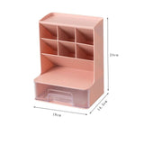 Simple Pen Holder With Drawer Multifunction Desktop Organizer Stationery Storage Box Student Office Desk Decorations
