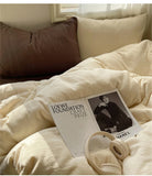 Solid Color Bedding Set Soft Duvet Cover Set With Sheet Bedroom Decor Skin Friendly Single Double Four Piece Set Home Textiles