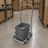 Hand-Push Trolley Cylindrical Handle Metal Trolley Platform Hand Truck Compact Flat Bed Platform Truck Four-Wheel