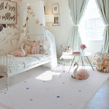 Children's Room Carpet Cute Soft Round Tassel Floor Mat Large Area Living Room Bedroom IG Decoration Polka Dots Rug