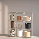 Multi-grid Tea Set Storage Rack Acrylic Floating Cup Rack Multi-layer Desktop Tea Cup Mug Coffee Cup Display Organizer Racks
