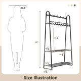Heavy Duty Hall Tree with Shelf, Standing Coat Rack for Entryway with Shoe Storage & Purse Holder, Clothing Racks,New Popularity