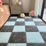 16Pcs 30x30cm Modern Simple Creative Plush Foam Puzzle Carpet Warm Toned Play Mats Interlocking Activity Floor Rugs Area Rug