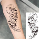 1 Sheet Realistic Flying Birds Flowers Temporary Tattoos For Women Girls Waterproof Long Lasting Fake Tattoo Sticker 3D Body Art