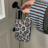 Retro Leopard Print Smooth Pattern Mobile Phone Protective Case for iPhone 16 15 14 13 12 Pro Max Shockproof Protection Cover