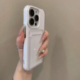 Luxury 2in1 Card Bag Candy Phone Case For iPhone 17 12 13 14 15 16 Pro Max 11 TPU + PC Wallet Shockproof Bumper Back Cases Cover