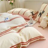Cute pumpkin Korean Duvet Cover Set Skin Friendly Washed Cotton Bedding and Bed Sheets Girls Comforter Cover Single Queen Size