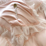 4Pcs Luxury 1000TC Egyptian Cotton Princess Lace Ruffles Wedding Bedding Set Duvet Cover Set Bed Sheet/Fitted Sheet Pillowcases