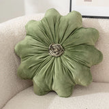 Nordic Solid Flannel Sunflower Body Pillow Flower Shaped Sleeping Back Cushion with Stamens Cozy Sofa Decoration for Home Hotels