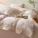 Cotton Bedding Set Twill Print Bed Linens Sheet Pillowcase Duvet Cover Sets Underwear