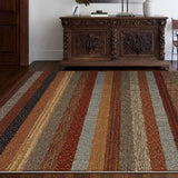 Retro Living Room Carpet High-grade Striped Bedroom Rugs Fashionable Creative Light Luxury Sofa Coffee Table Mats Tapis Alfombra