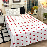 Korean Ins-style Bedding Set White Red Polka Dot Soft Comfortable Duvet Cover Set Sheet Set for Home Bedroom Deocr Birthday Gift