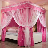 Double Layers Blackout Mosquito Net Princess Integrated Bedroom Dust Top Windscreen Bed Curtain with Bracket