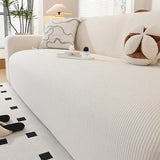 Stretch Sofa Cover Anti-Dust Armchair Protector Full-wrap Solid Corduroy Slipcover L Shape Corner Couch Cover ( 1/2/3/4 Seater )
