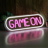 Chi-buy LED Neon Game On USB Powered Neon Signs Night Light 3D Wall Art Bedroom Living Room Decor Lamp Signs