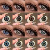 1 Pair Colored Contact Lenses Natural Brown Pupils Eyes Contact lenses Green Soft Contacts 14.50mm Yearly