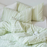 Miolife Pure Cotton Waed Bedding Nordic Stripe Pattern Warmth Retention Function Bed eet Set Four Piece Ensemble